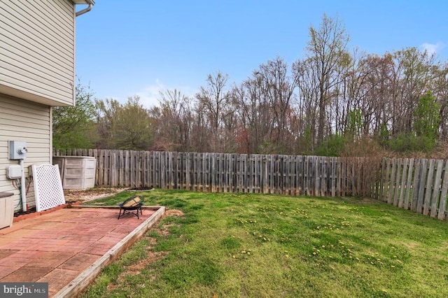 view of yard featuring a patio area