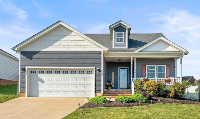 109 Beauregard Dr, Staunton, VA 24401 - view of front of property with an attached garage, driveway, roof with shingles, and a porch