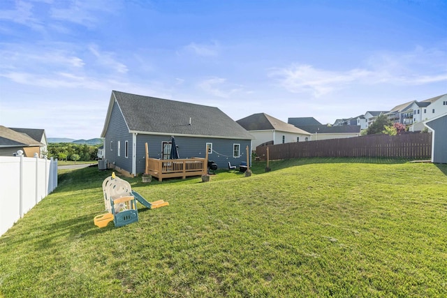 109 Beauregard Dr, Staunton, VA 24401 - back of house with a wooden deck, a shingled roof, and a residential view