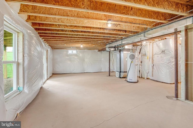basement with gas water heater