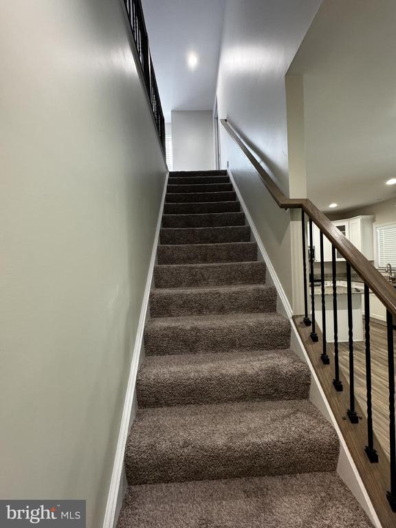 102 Monroe St, Locust Grove, VA 22508 - stairway featuring carpet flooring and baseboards