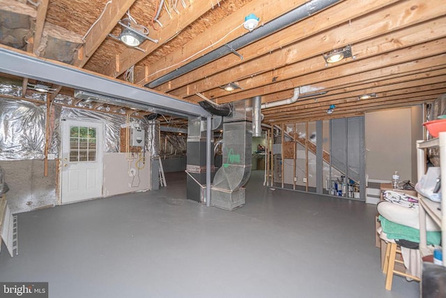  - basement featuring heating unit