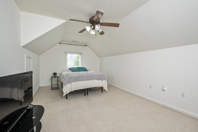 11 Tradewind Cir, Fishersville, VA 22939 - bedroom featuring vaulted ceiling, light carpet, baseboards, and ceiling fan