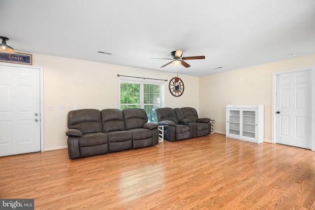 167 Fairview Rd, Louisa, VA 23093 - living room featuring a ceiling fan and light wood-style floors