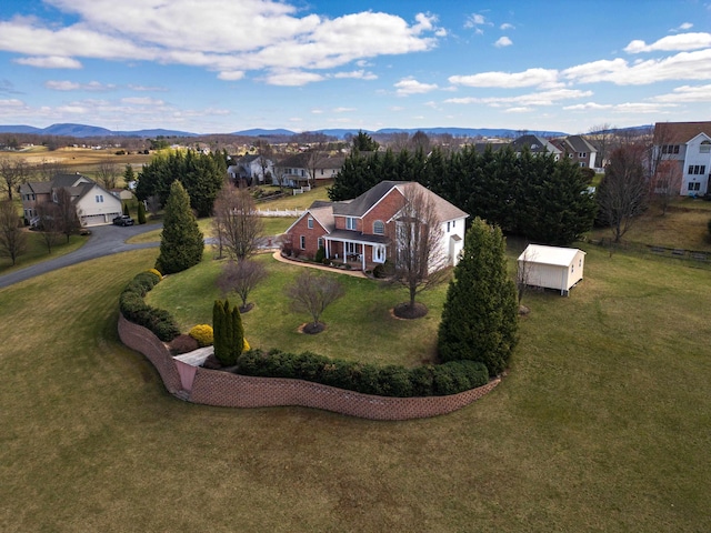 635 Long Meadow Rd, Fishersville, VA 22939 - drone / aerial view with a mountain view and a residential view