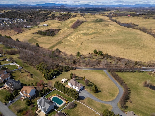 635 Long Meadow Rd, Fishersville, VA 22939 - birds eye view of property with a rural view and a mountain view