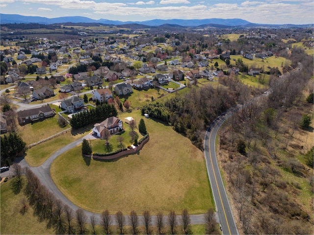 635 Long Meadow Rd, Fishersville, VA 22939 - birds eye view of property with a mountain view and a residential view