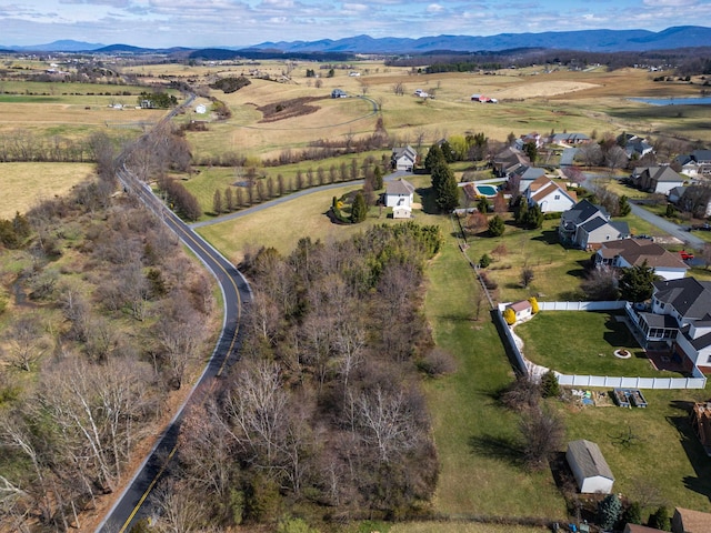 635 Long Meadow Rd, Fishersville, VA 22939 - bird's eye view featuring a water and mountain view and a rural view