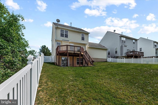 6903 Quitman Dr, Fredericksburg, VA 22407 - back of house featuring stairway and a wooden deck
