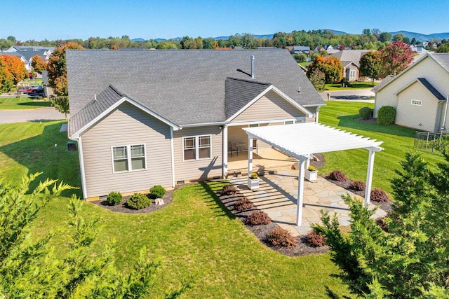 325 Petros Dr, Waynesboro, VA 22980 - back of property featuring a pergola, crawl space, a patio, and a yard
