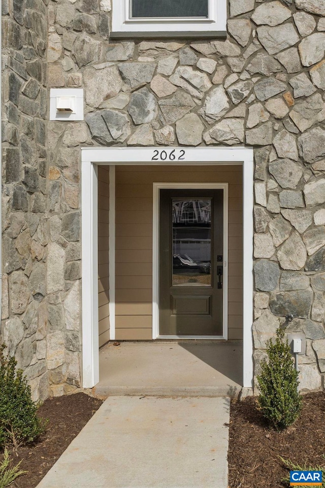 57 Hilah Ln, Charlottesville, VA 22901 - doorway to property featuring stone siding