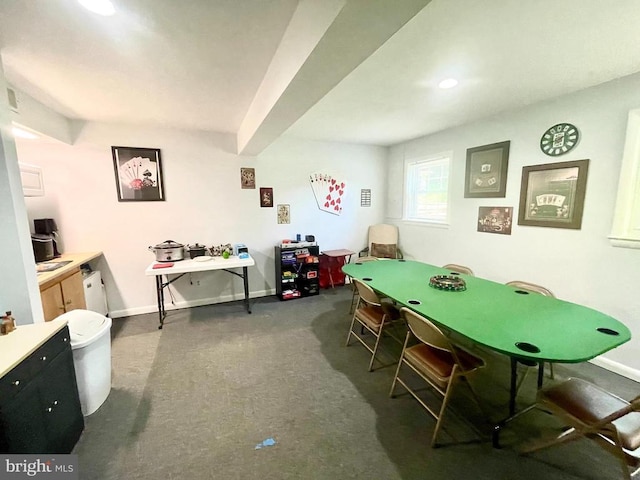 264 Fairfield Dr, Warrenton, VA 20186 - rec room with dark colored carpet and recessed lighting
