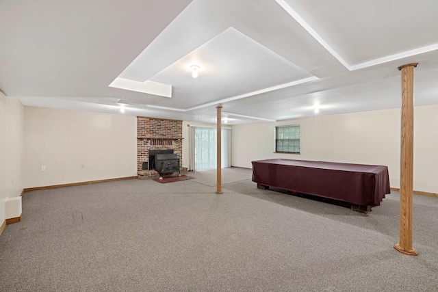 2035 Lee Jackson Hwy, Staunton, VA 24401 - basement featuring a wood stove and carpet