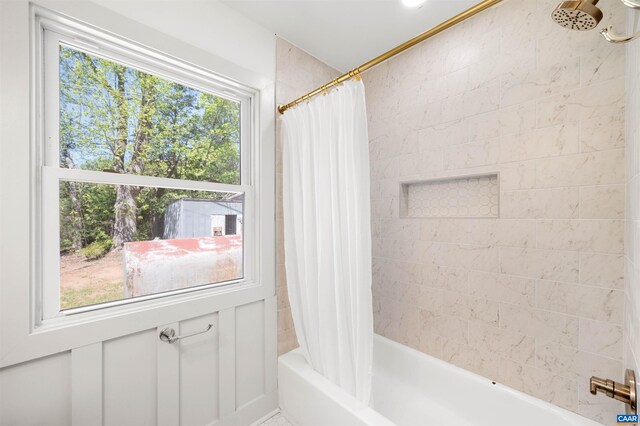 1867 Stage Junction Rd, Columbia, VA 23038 - bathroom with shower / bath combo with shower curtain