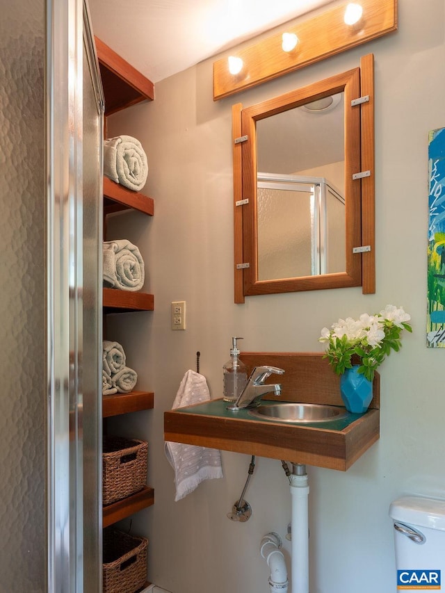bathroom with a sink and toilet
