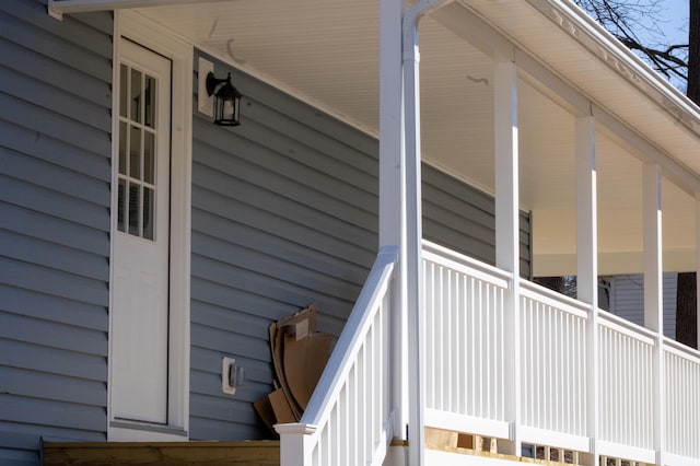 exterior space with covered porch
