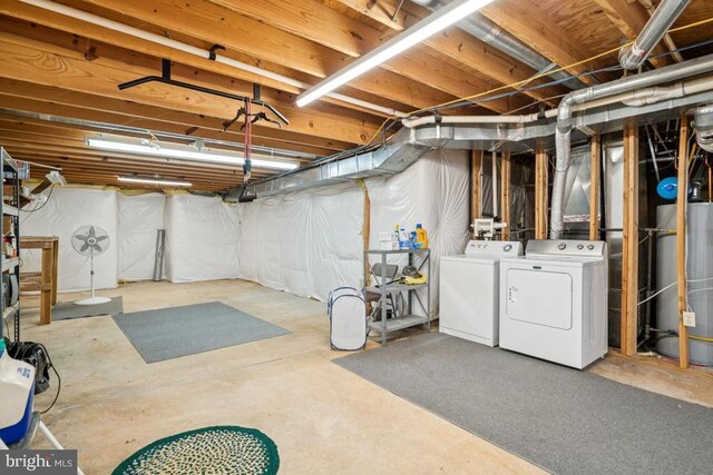  - unfinished below grade area with washing machine and dryer and water heater