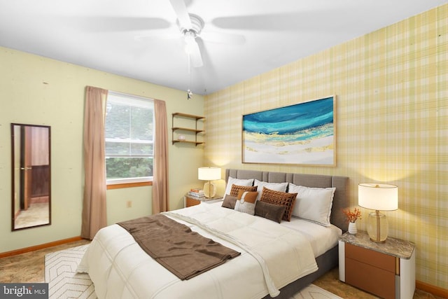 8305 Old Plank Rd, Fredericksburg, VA 22407 - bedroom with baseboards and ceiling fan