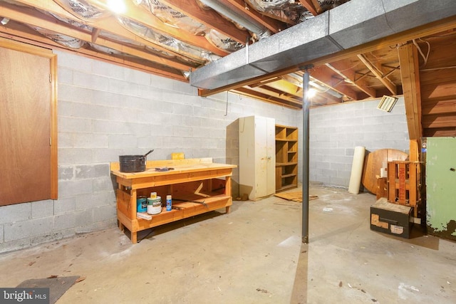 8305 Old Plank Rd, Fredericksburg, VA 22407 - unfinished below grade area featuring concrete block wall