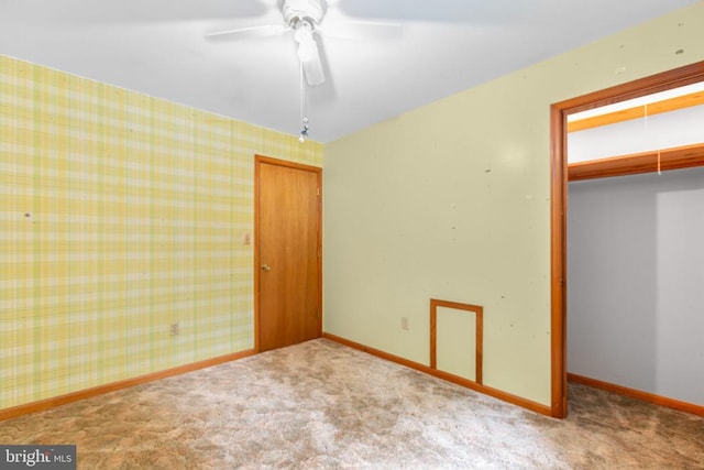 8305 Old Plank Rd, Fredericksburg, VA 22407 - unfurnished bedroom featuring a closet, carpet floors, and a ceiling fan