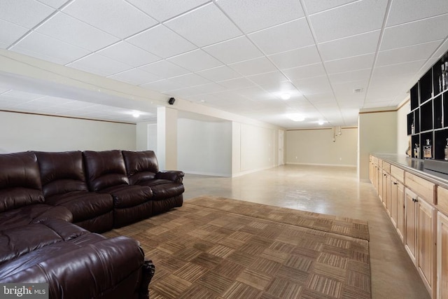 11259 Pimlico Cir, Culpeper, VA 22701 - living area featuring a drop ceiling and baseboards