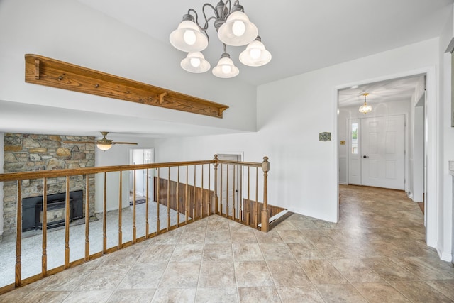 336 Hollingsworth Rd, Woodstock, VA 22664 - hall featuring a chandelier, an upstairs landing, and healthy amount of natural light