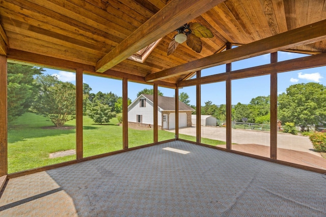 336 Hollingsworth Rd, Woodstock, VA 22664 - unfurnished sunroom featuring ceiling fan, healthy amount of natural light, and a skylight