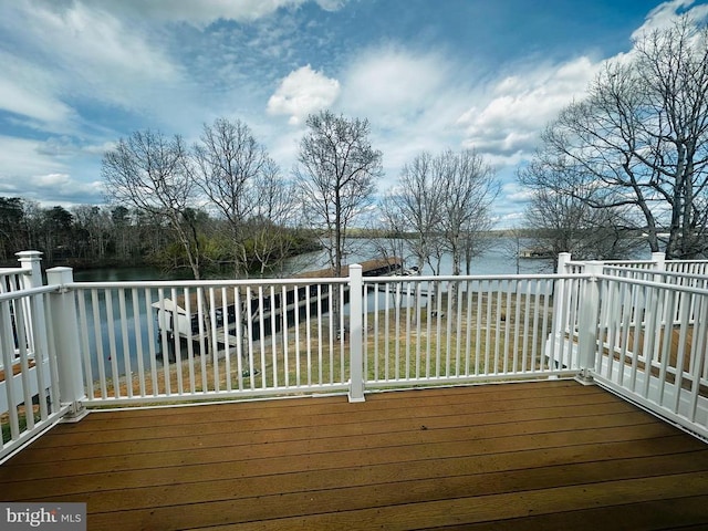 288 Lake Front Dr, Mineral, VA 23117 - wooden deck with a water view