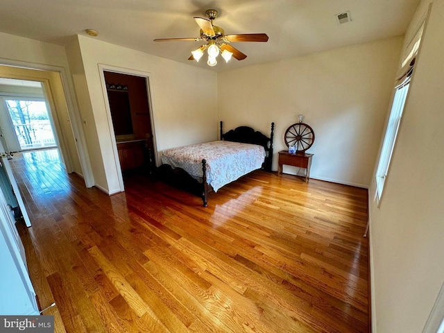 288 Lake Front Dr, Mineral, VA 23117 - bedroom featuring light wood-type flooring, baseboards, and ceiling fan