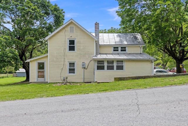 6596 Mayberry Rd, Singers Glen, VA 22850 - back of property with a chimney and a yard