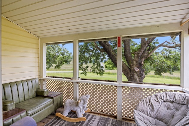 6596 Mayberry Rd, Singers Glen, VA 22850 - sunroom / solarium featuring vaulted ceiling