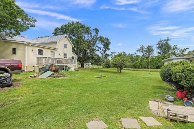6596 Mayberry Rd, Singers Glen, VA 22850 - view of green lawn with a deck