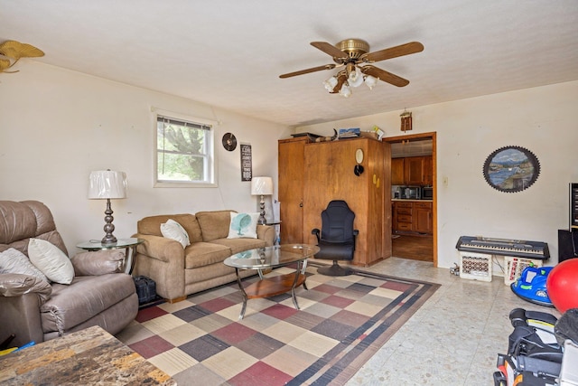6596 Mayberry Rd, Singers Glen, VA 22850 - living room featuring ceiling fan