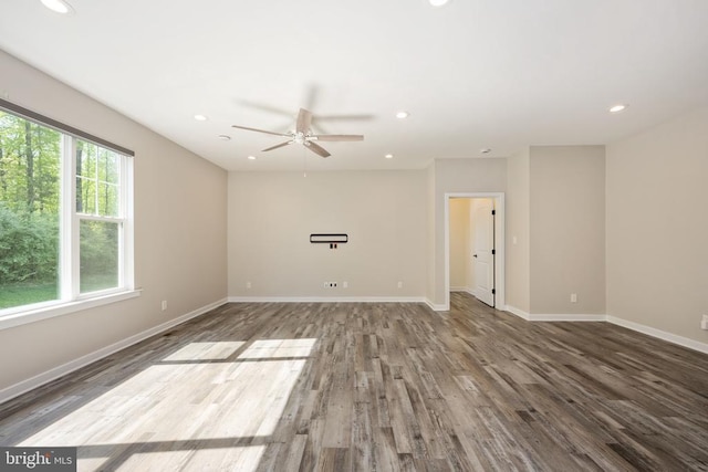 10811 Honorable Ct, Spotsylvania, VA 22553 - unfurnished room featuring ceiling fan, wood finished floors, recessed lighting, and baseboards