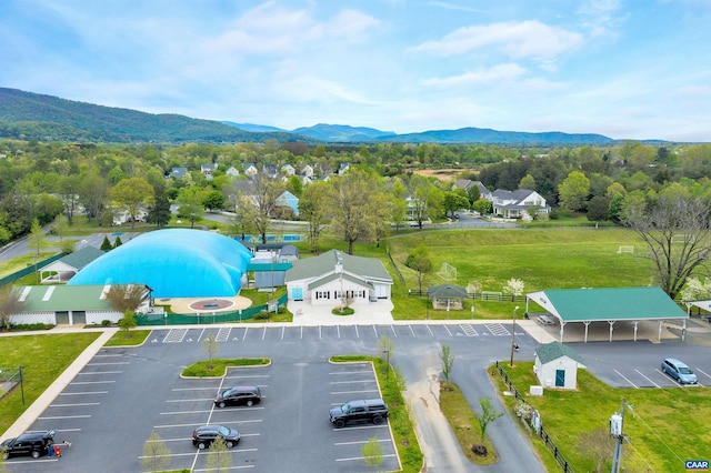 drone / aerial view with a mountain view