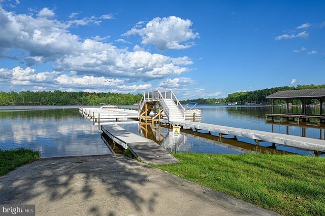 26368 Pennfields Dr, Orange, VA 22960 - dock area featuring a forest view and a water view