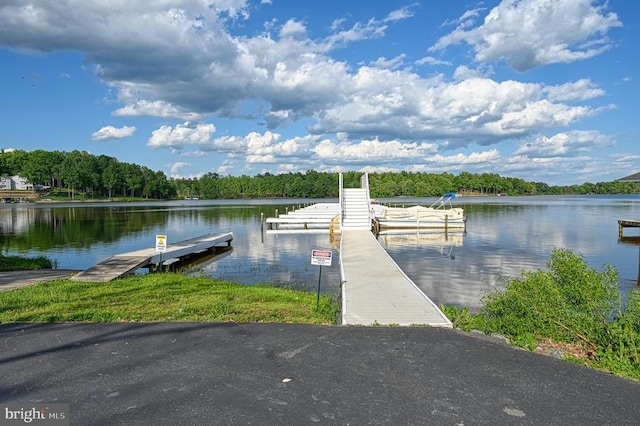 26368 Pennfields Dr, Orange, VA 22960 - view of dock with a water view and a forest view
