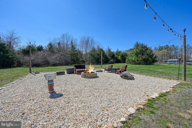 26368 Pennfields Dr, Orange, VA 22960 - view of patio / terrace featuring an outdoor fire pit