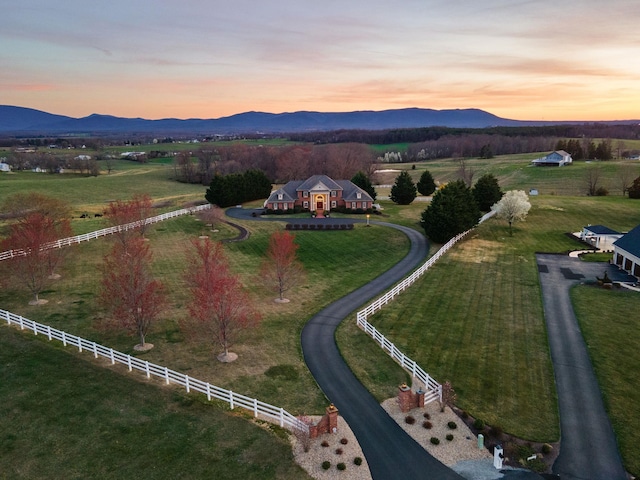 273 Bel Grene Dr, Fishersville, VA 22939 - aerial view at dusk with a rural view and a mountain view