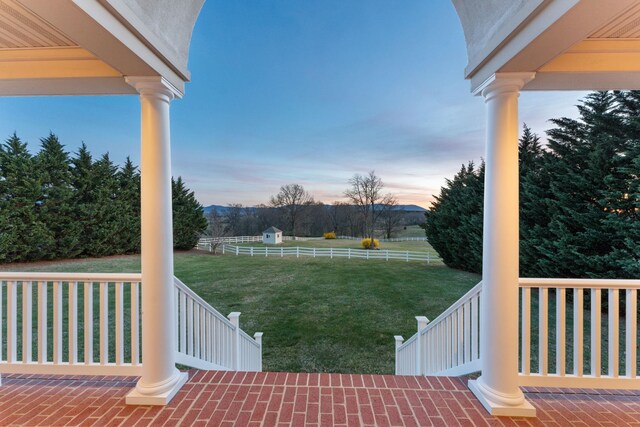 273 Bel Grene Dr, Fishersville, VA 22939 - view of yard featuring covered porch and fence