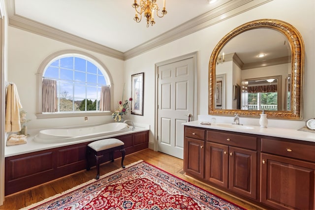 273 Bel Grene Dr, Fishersville, VA 22939 - full bath with crown molding, plenty of natural light, wood finished floors, and a garden tub