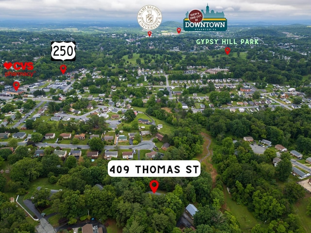 409 Thomas St, Staunton, VA 24401 - aerial overview of property's location