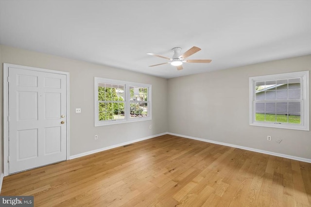 809 Sherwood Ln, Fredericksburg, VA 22407 - spare room featuring a ceiling fan and light wood-style flooring