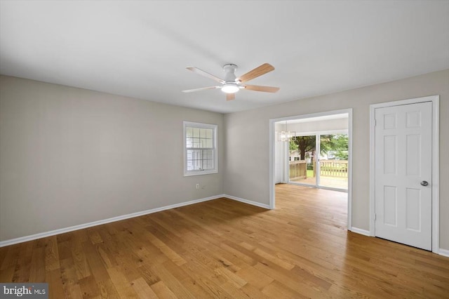 809 Sherwood Ln, Fredericksburg, VA 22407 - spare room featuring ceiling fan and light wood finished floors