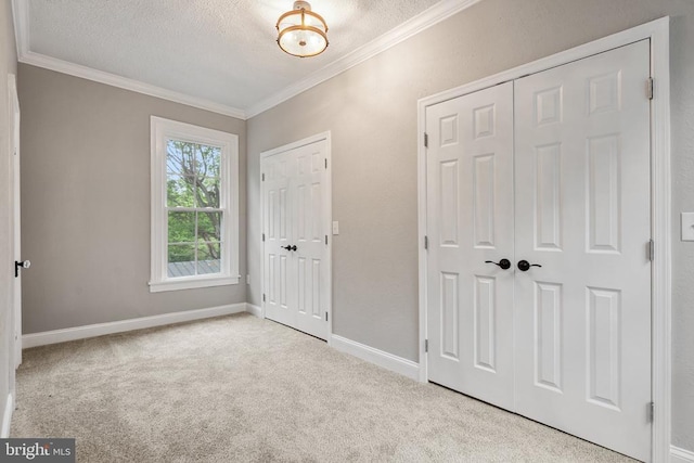 105 Washington St E, Remington, VA 22734 - unfurnished bedroom featuring ornamental molding, multiple closets, carpet floors, baseboards, and a textured ceiling