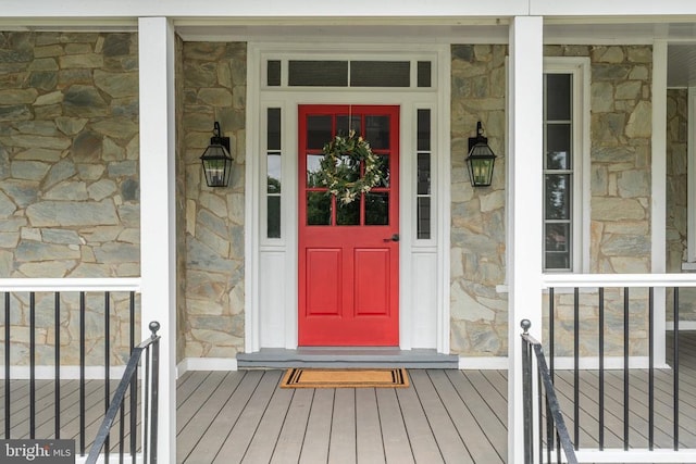 105 Washington St E, Remington, VA 22734 - doorway to property with stone siding