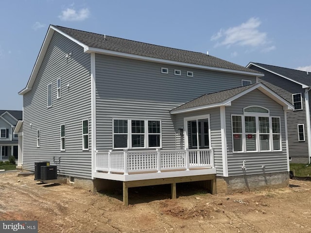 7816 Bexley Ln, Spotsylvania, VA 22551 - back of property featuring a wooden deck and central AC
