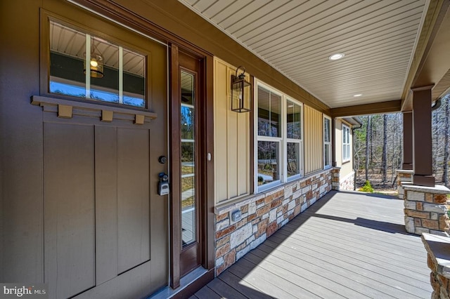 deck with a porch