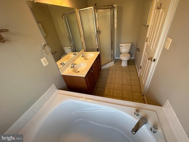 4213 Normandy Ct, Fredericksburg, VA 22408 - full bathroom featuring toilet, a shower stall, and a bath