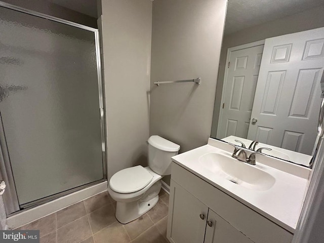 4213 Normandy Ct, Fredericksburg, VA 22408 - full bathroom featuring a shower stall, vanity, tile patterned floors, and toilet